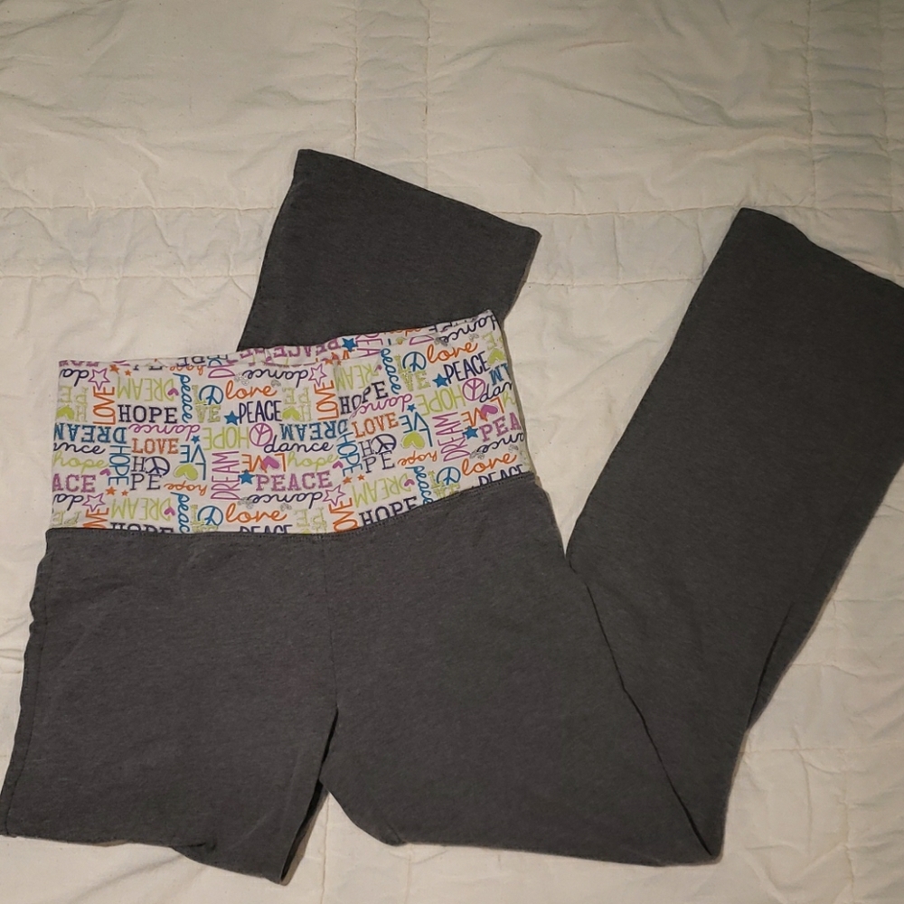 MTA Sport Girls Grey Yoga Pants (Sz L, 10/12)